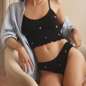 Anthropologie Seamless Pointelle Knickers (New Black Large-XL)